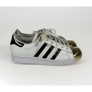 Adidas Superstar Metal Toe FV3310 White Black Gold Metallic Women's Sneakers‎